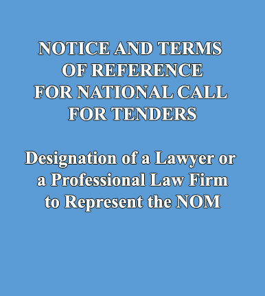 Designation of a Lawyer or a Professional Law Firm to Represent the NOM