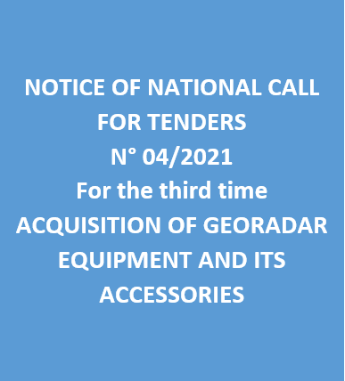 ACQUISITION OF GEORADAR EQUIPMENT AND ITS ACCESSORIES